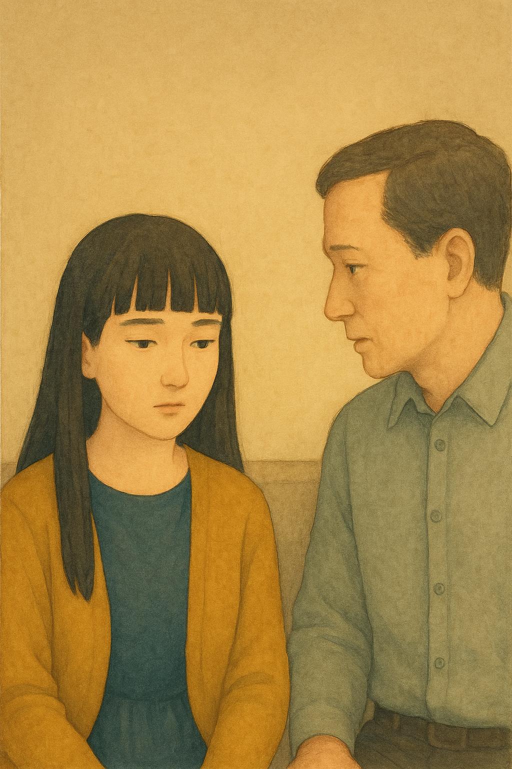 Her father asks her what she would tell a friend who said that about themselves