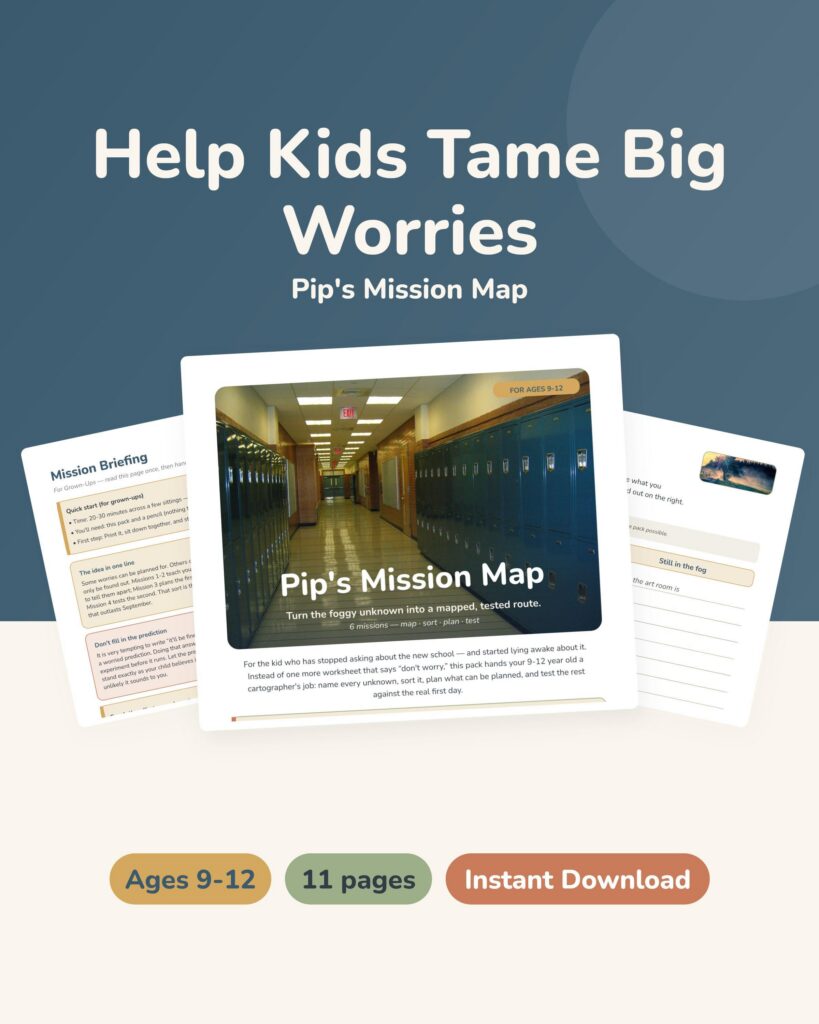Middle School Transition Anxiety Workbook Printable | CBT New School Worry Pack Ages 9-12