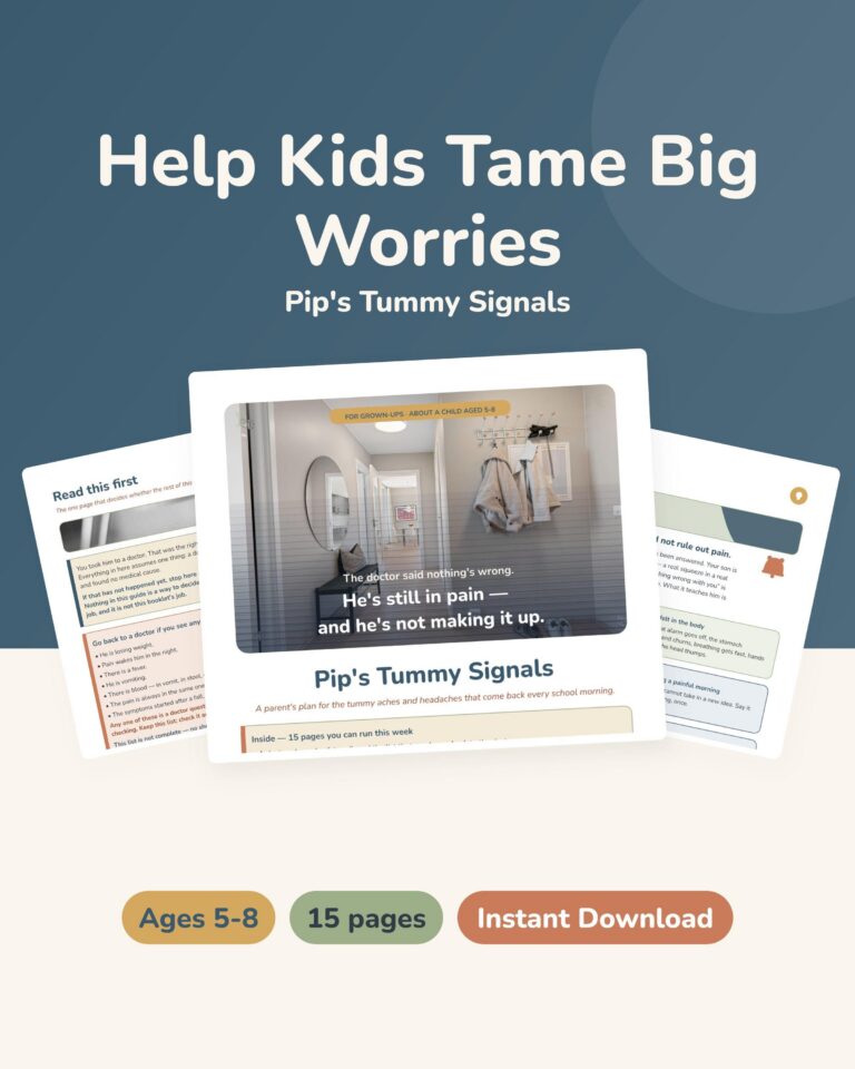Child Stomach Ache Before School | Parent Guide Ages 5-8 | Printable CBT PDF for Anxiety